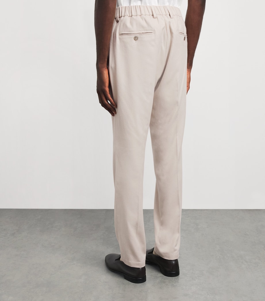 Herno Mens Silk-Cashmere Drawstring Trousers Chantilly Image 5