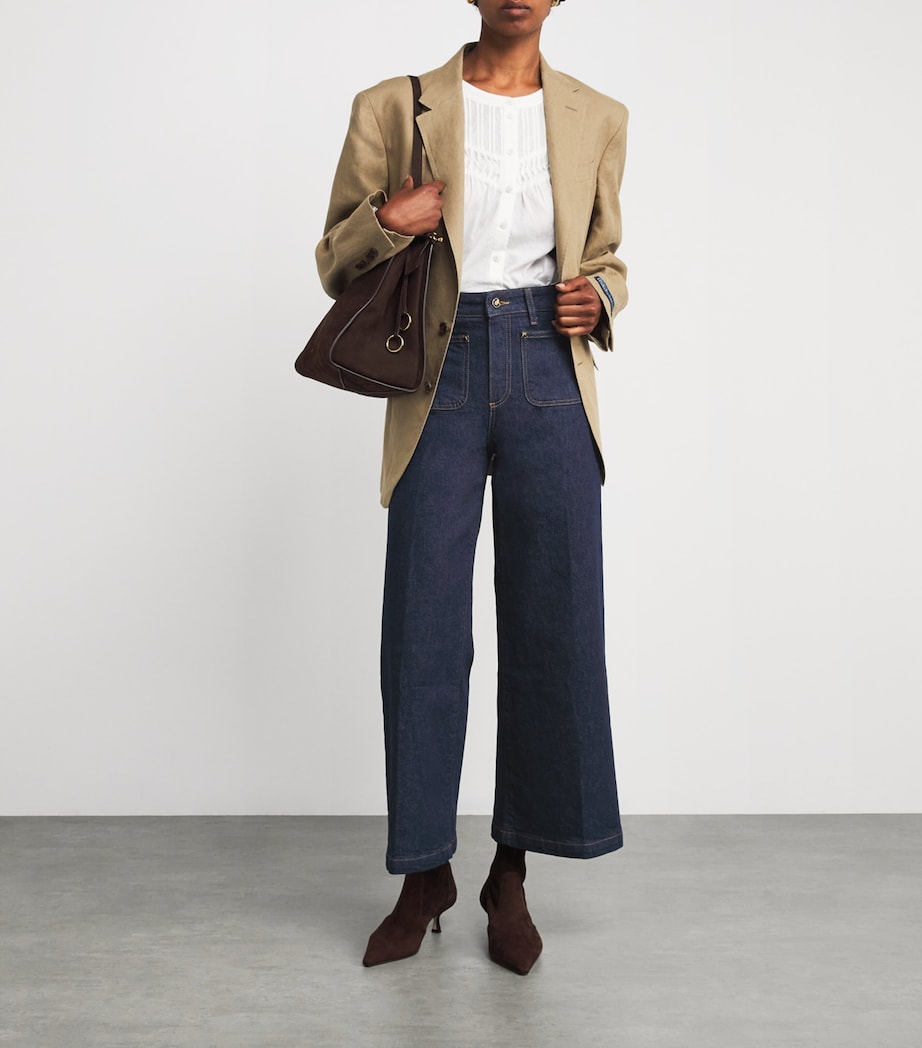Harper Ankle Pocket-Detail Wide-Leg Jeans AMORA Image 2
