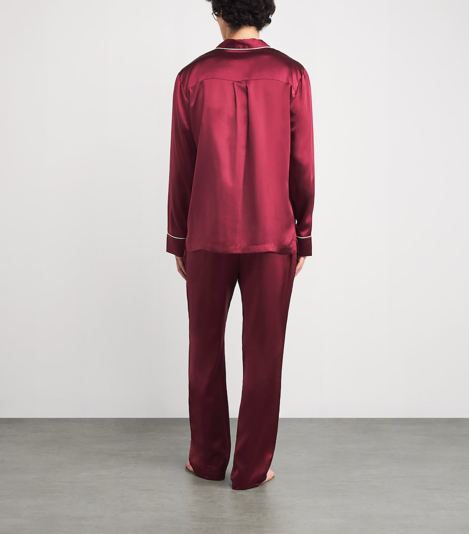Silk Pyjama Set BURGUNDY Image 3