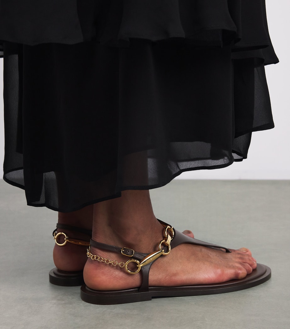 Zimmermann Leather Wild Sandals Dark Brown Image 2