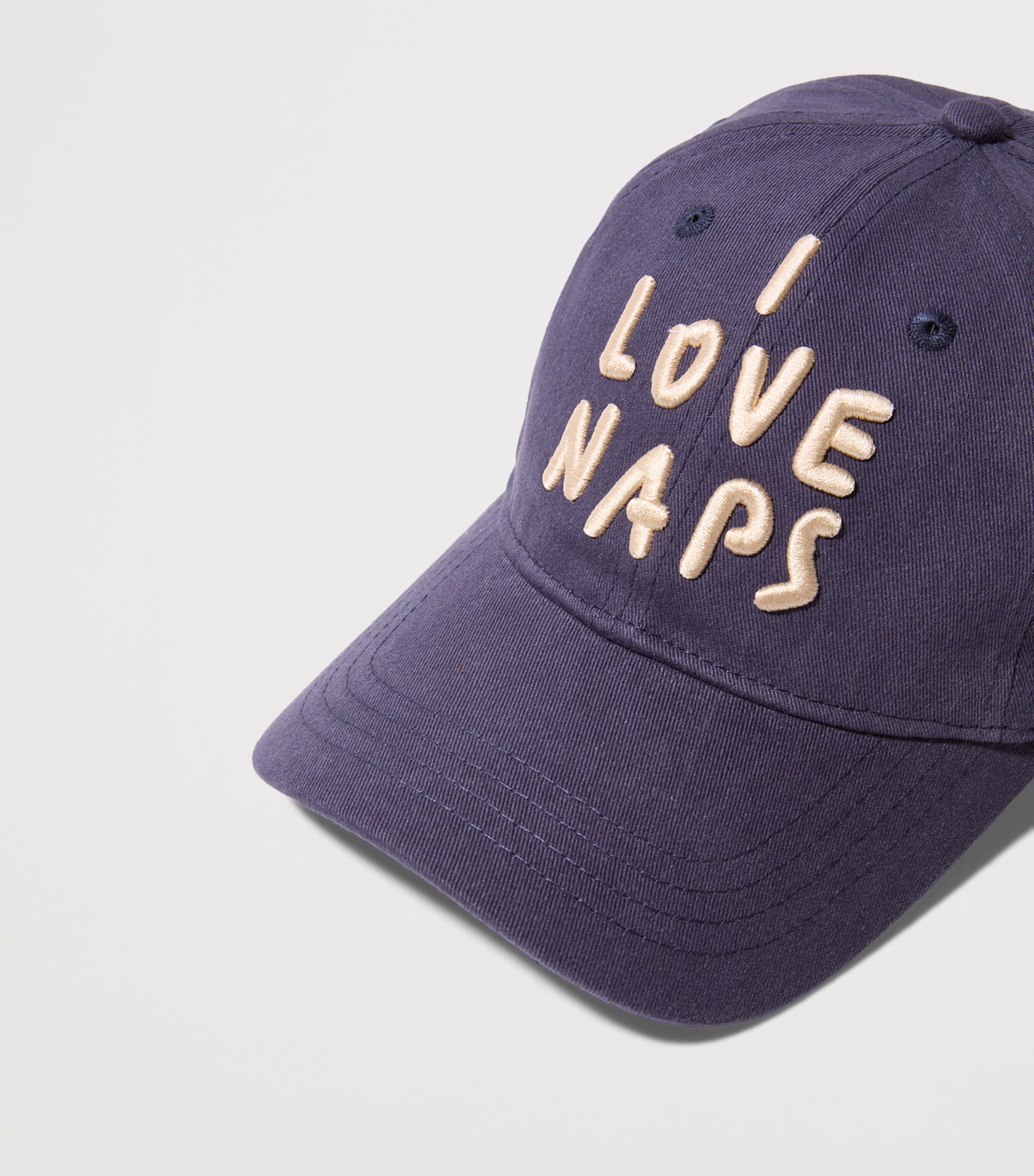 Cotton Slogan Baseball Cap NAVY Image 4