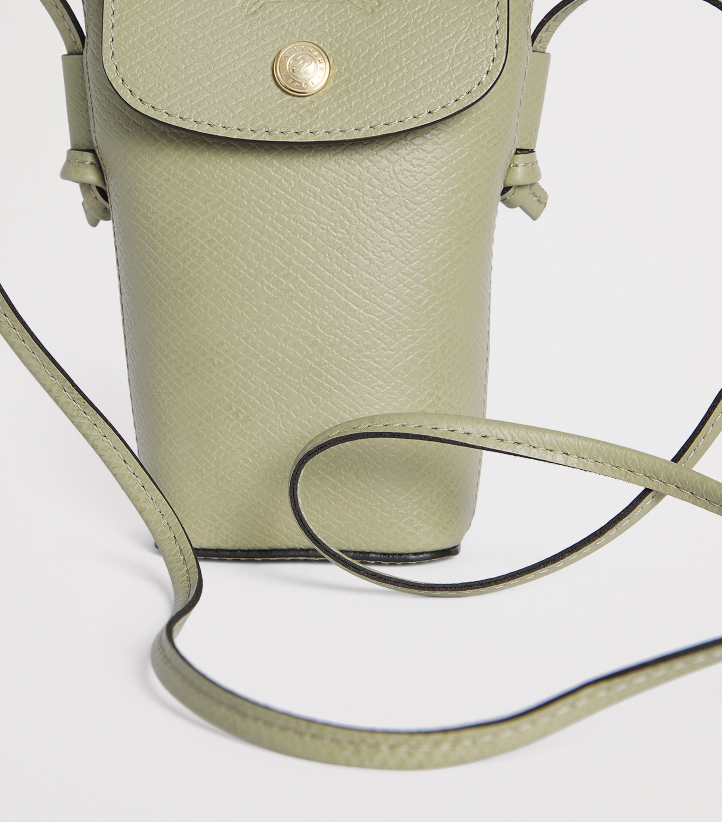 Longchamp Leather Épure Phone Case with Strap Amande Image 6