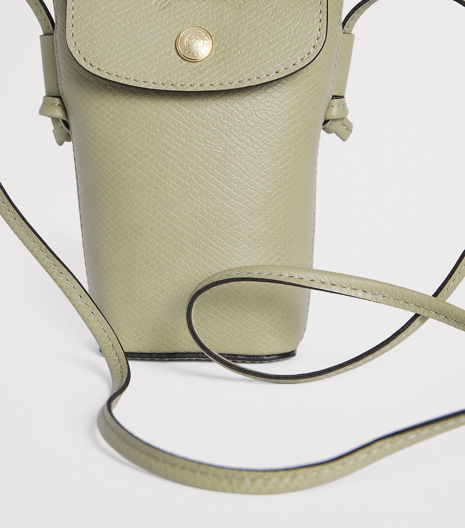 Longchamp Leather Épure Phone Case with Strap Amande Image 6