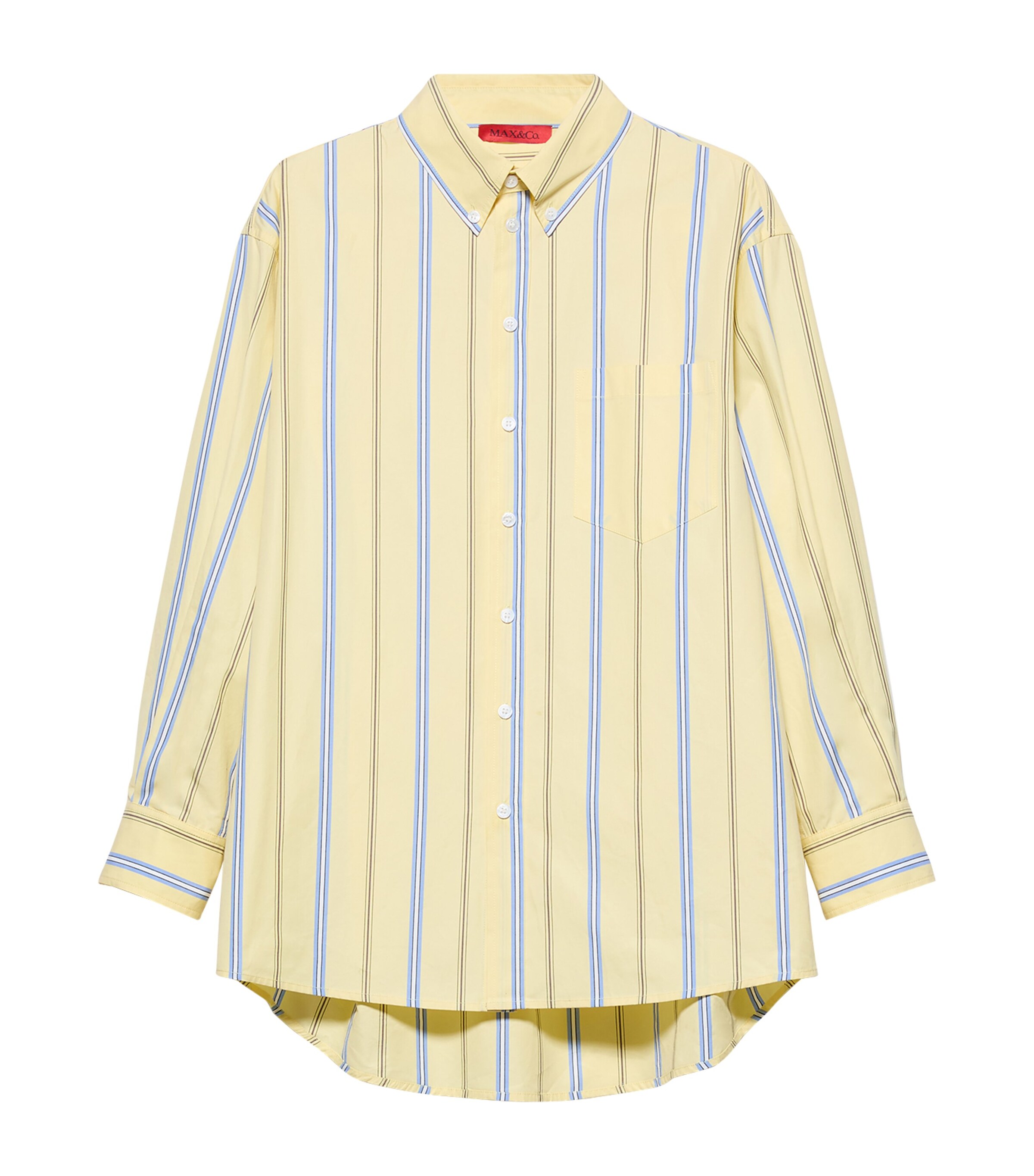 MAX&Co. Womens Stripe Plot Twist Shirt Yellow Image 1