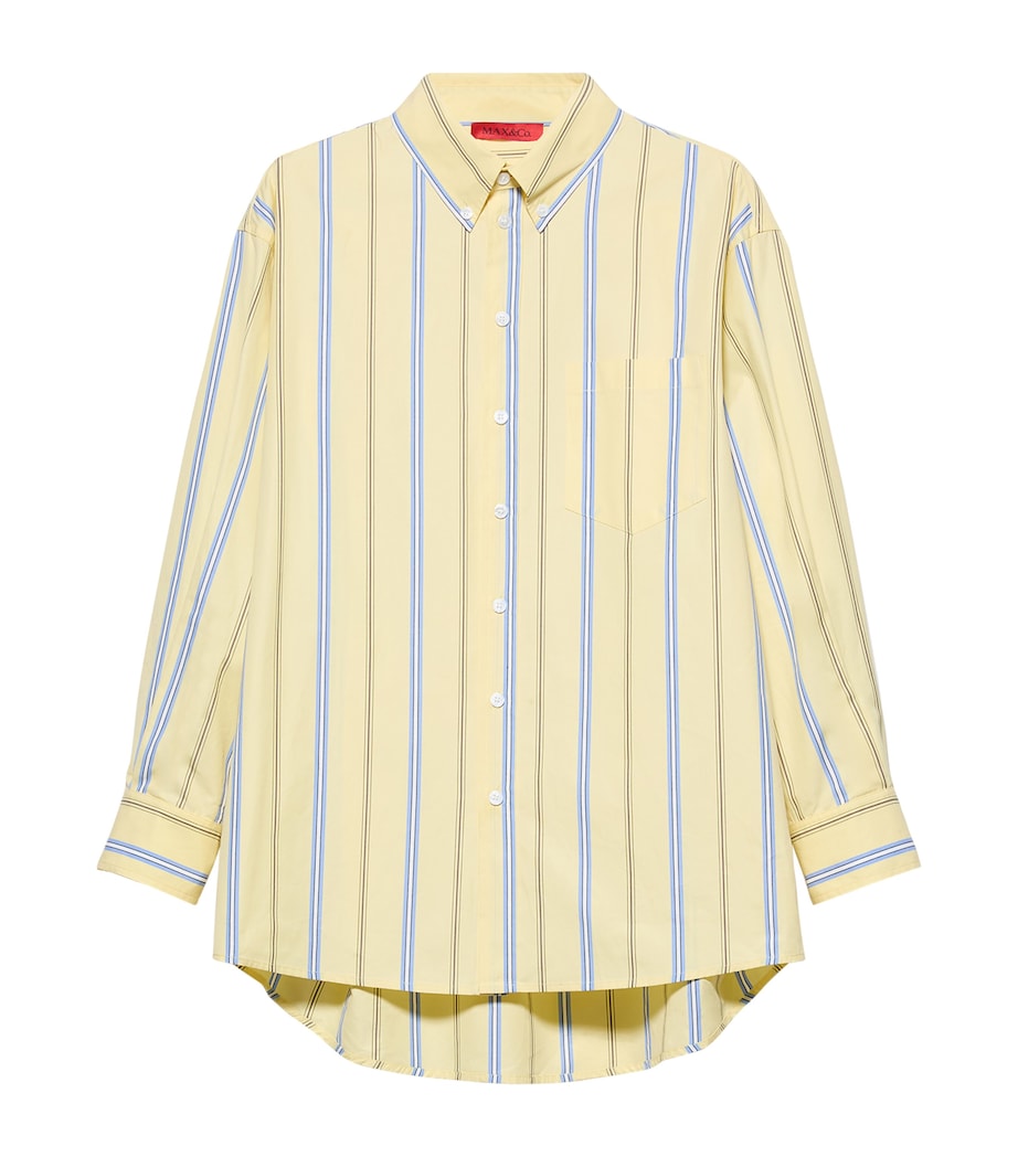 MAX&Co. Womens Stripe Plot Twist Shirt Yellow Image 1
