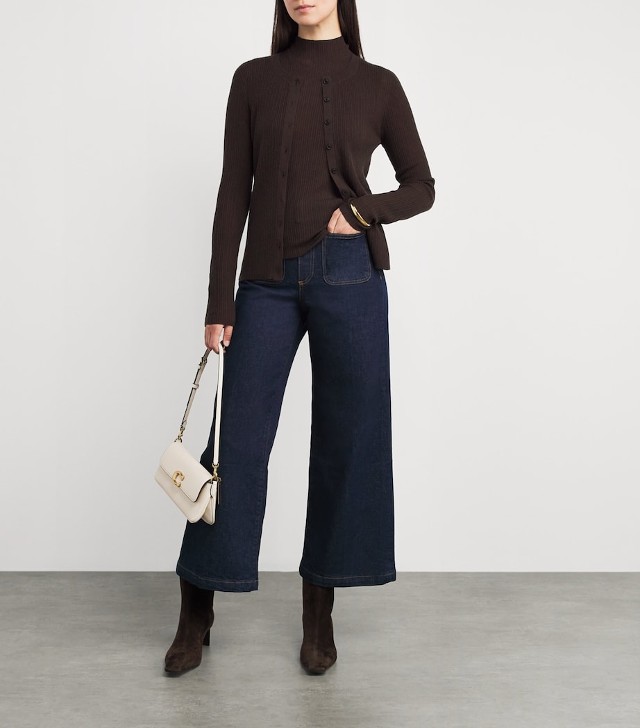 Wool-Cashmere Barely There Cardigan WARM CHOCOLATE Image 2