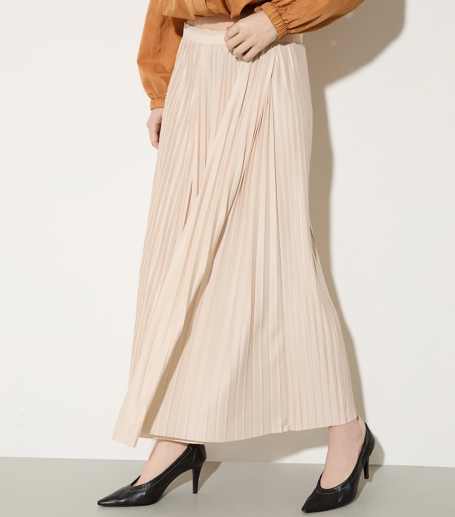 Jersey Pleated Maxi Skirt POWDER Image 4