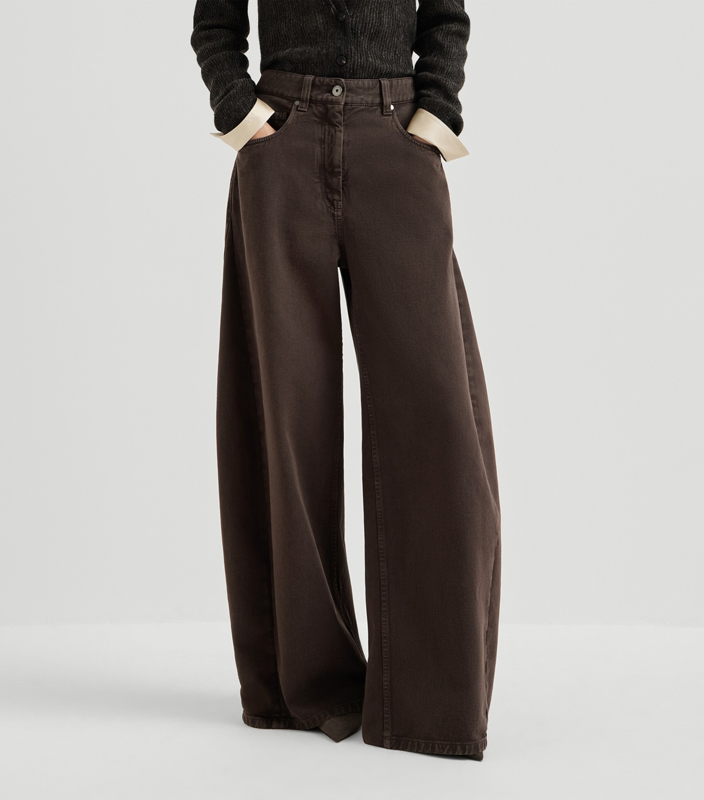 Brunello Cucinelli Womens Wide-Leg Jeans Image 3