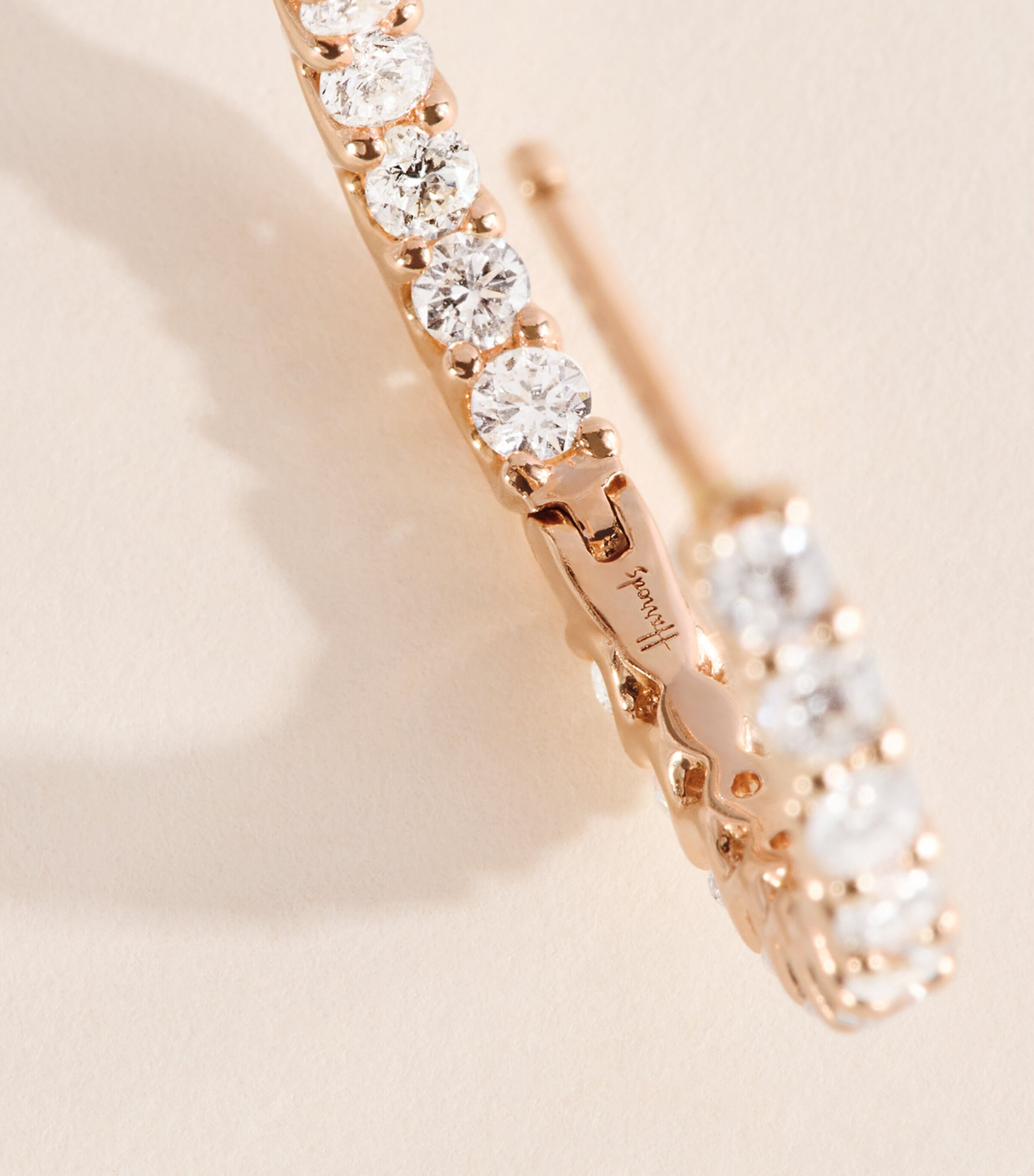 Harrods Medium Rose Gold and Diamond Hoop Earrings (1.25ctw) Rose Gold Image 6