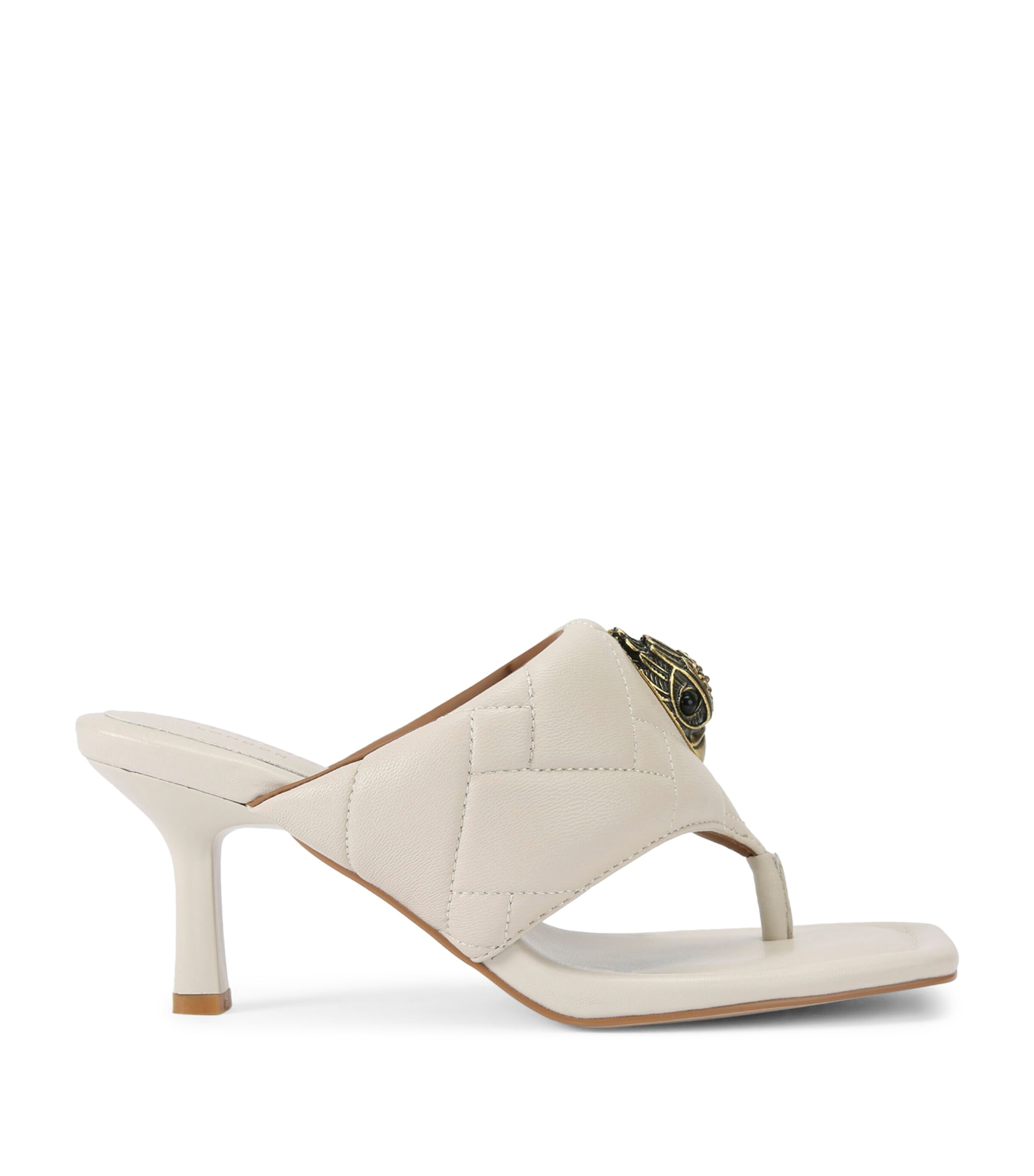 Kurt Geiger London Leather Heeled Mules Bone Image 1