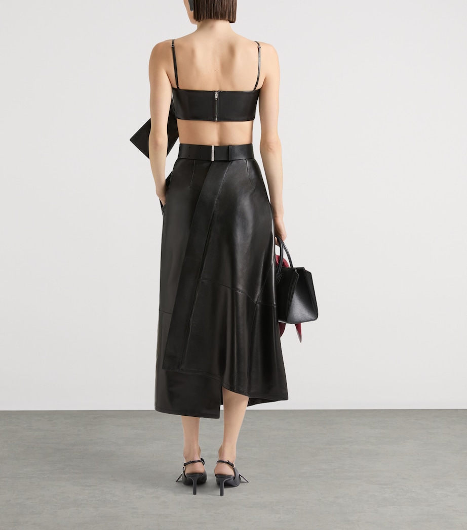 Givenchy Womens Leather Bow Bra Crop Top Image 3