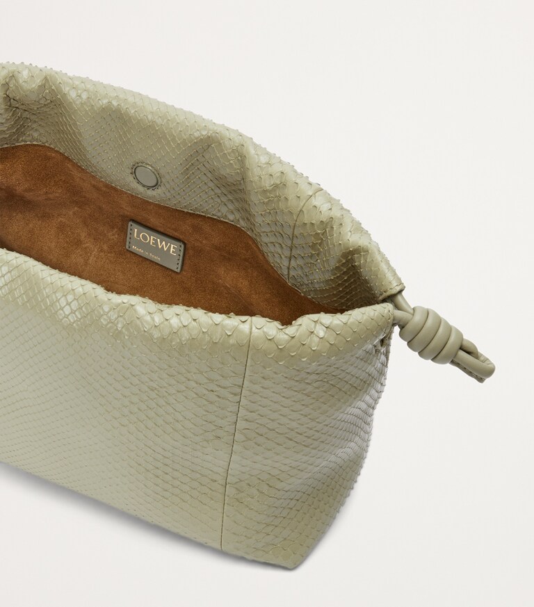 LOEWE Green Python Flamenco Purse | Harrods UK