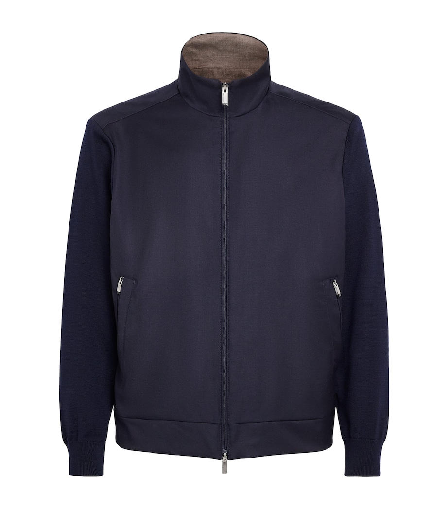 Paul & Shark Mens Virgin Wool Hybrid Jacket Blu Scuro Tortra Image 1