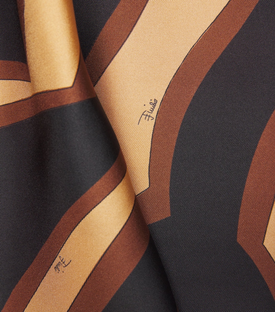 Silk Labirinto Print Trousers 049/BLACK GOLD Image 6