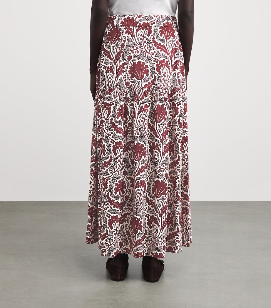 ME+EM Womens Wildflowers Midi Skirt Cinnamon Brown Multi Image 5