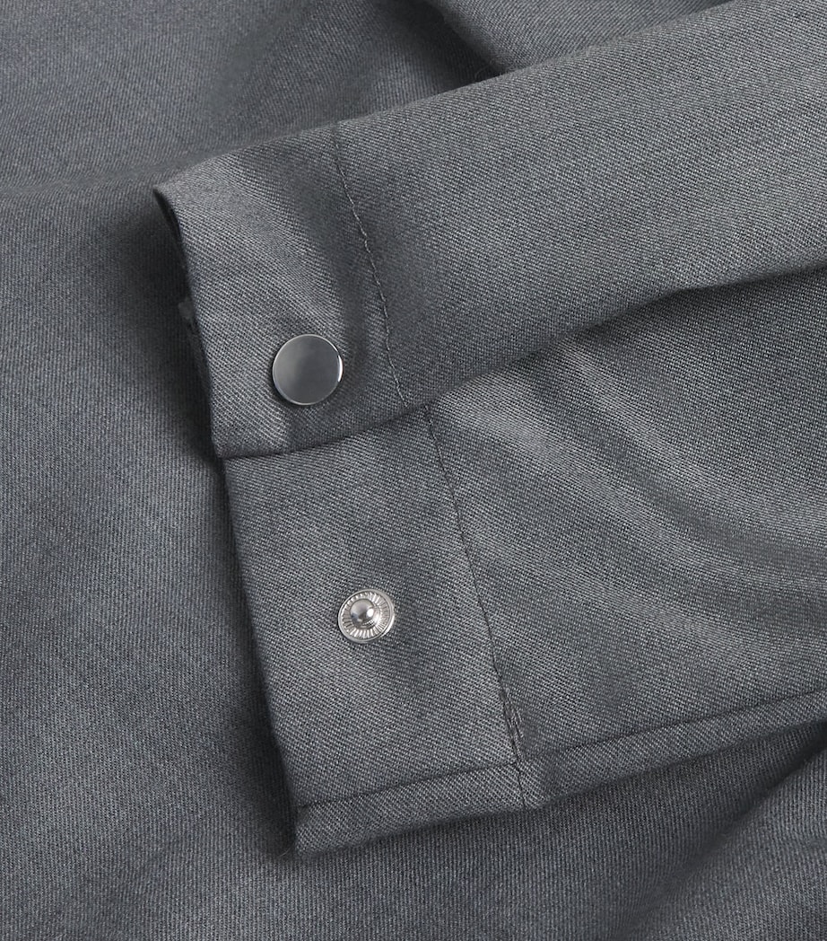 Wool-Blend Tailored Midi Dress MELANGE GREY Image 5