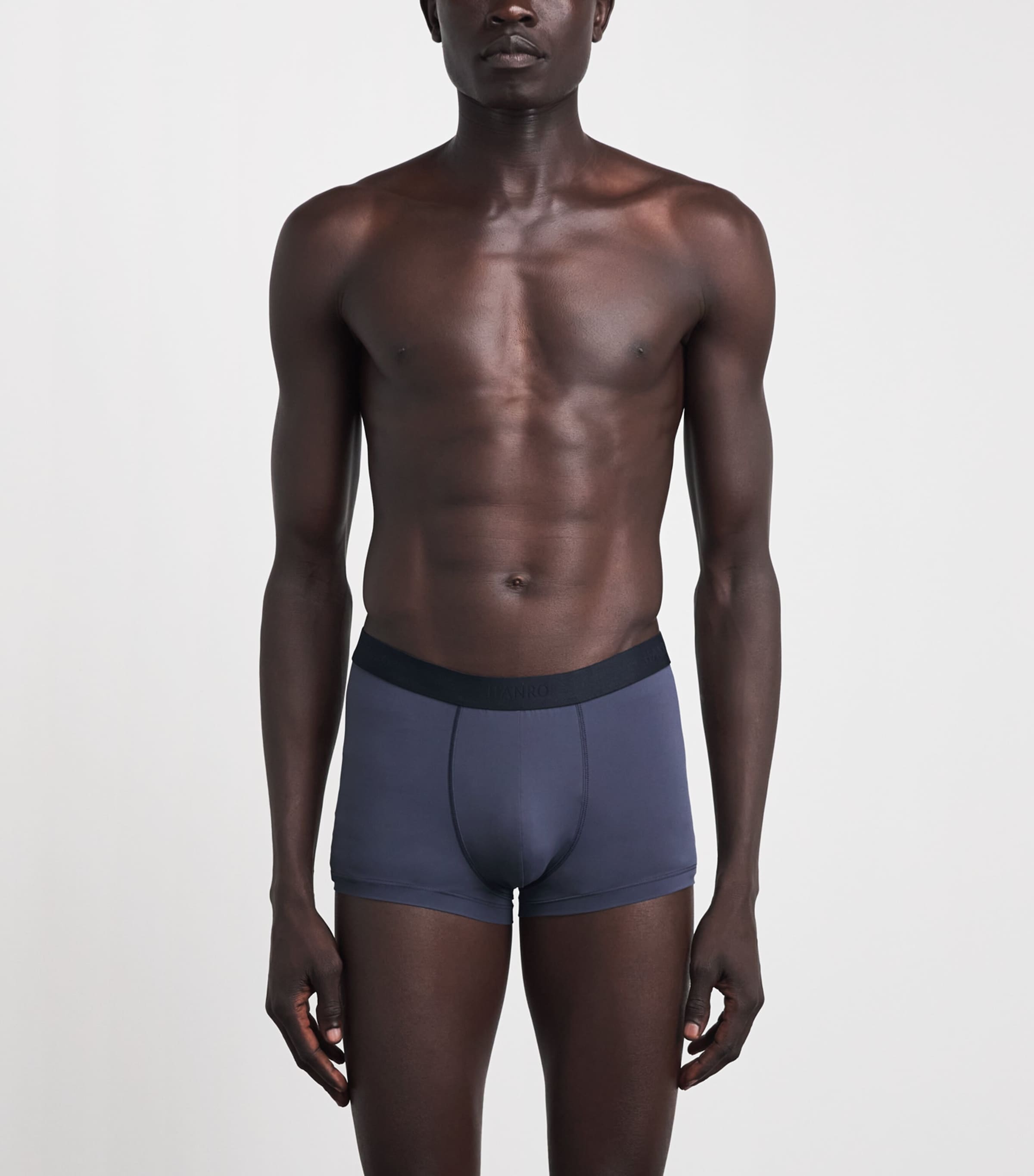 Hanro Mens Micro-Touch Boxer Briefs Stormy Gre Image 2