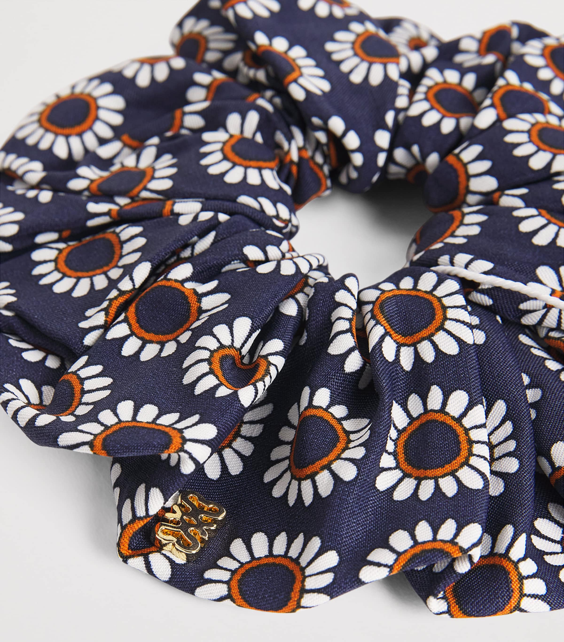 Sandro Paris Floral Print Scrunchie Deep Blue / Ocher Image 3