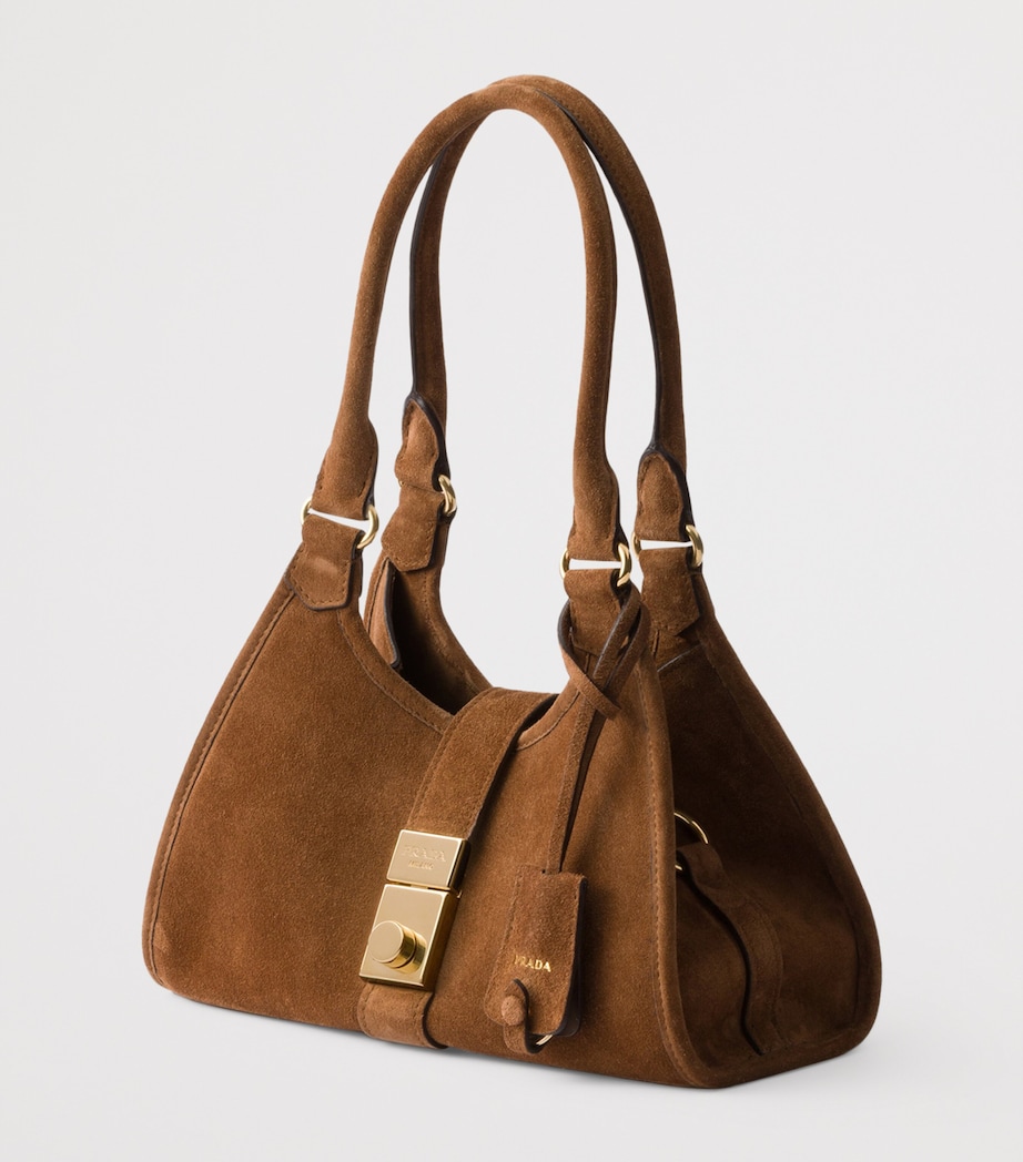 Prada Medium Suede Tote Bag Image 3