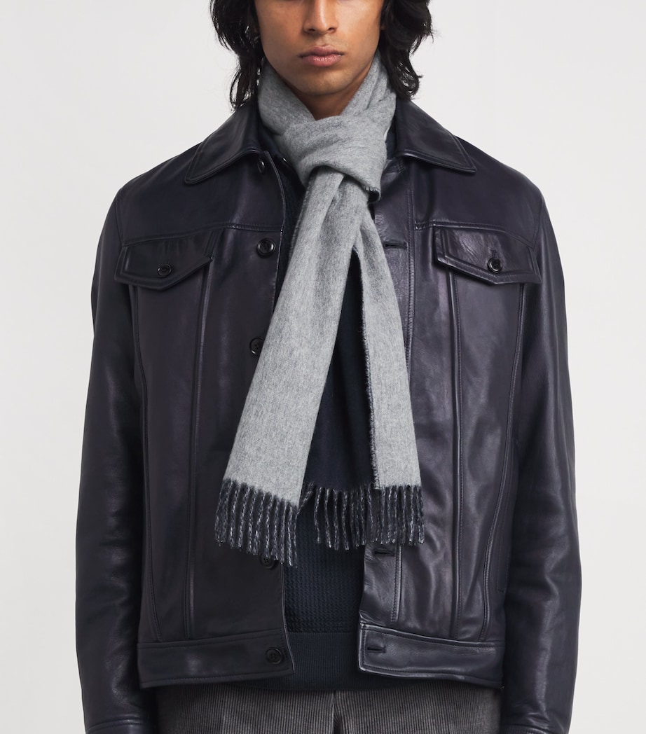 Cashmere Reversible Two-Tone Scarf RU7647 NAVY /GREY Image 2