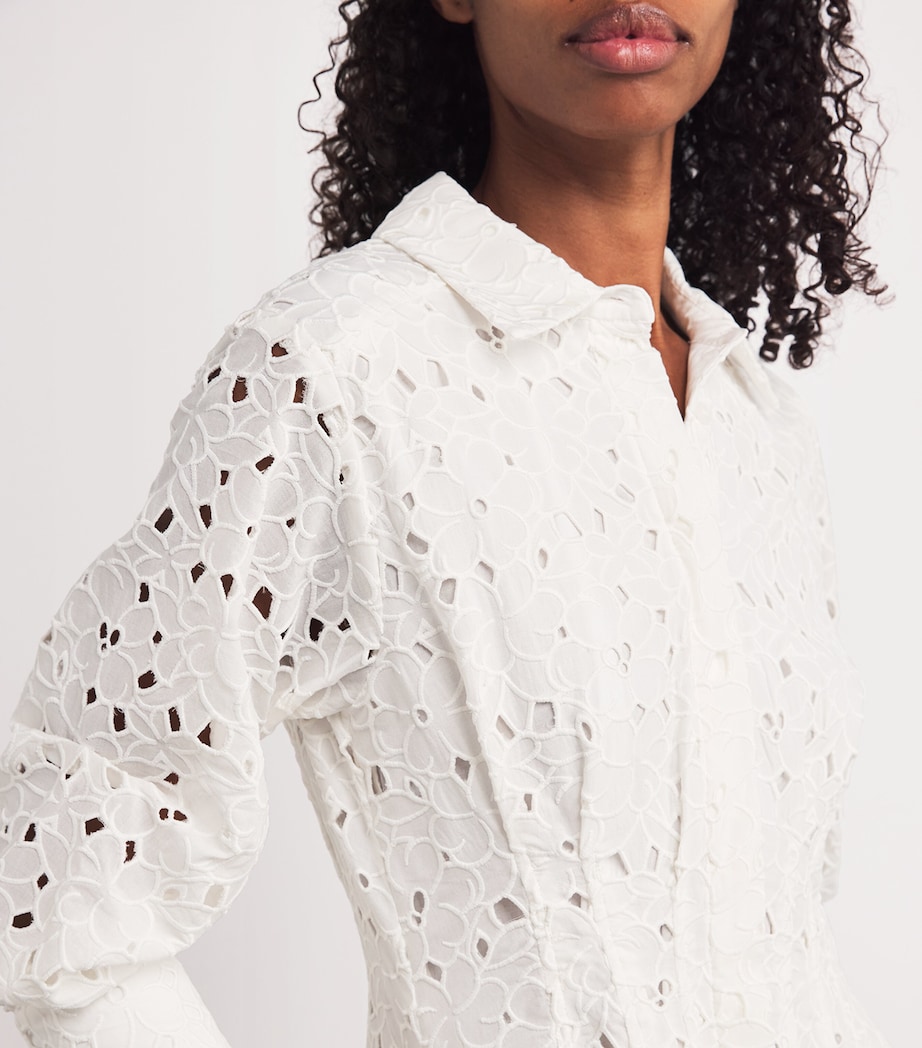 Embroidered Floral Jazz Midi Dress WHITE Image 6