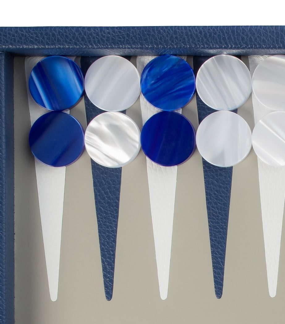 Leather Backgammon Set FRENCH BLUE Image 11