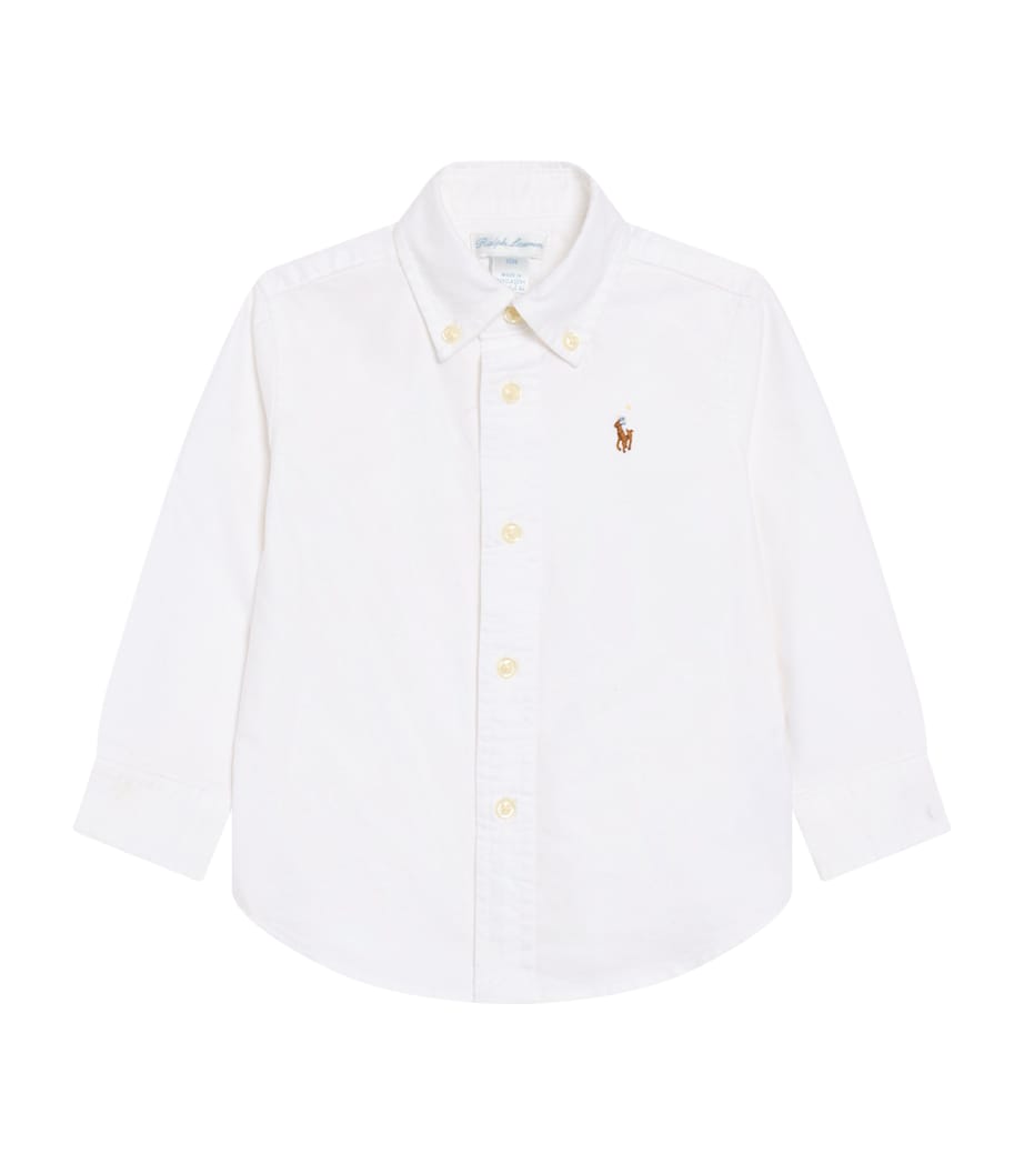 Cotton Polo Pony Shirt (3-24 Months) WHITE Image 1