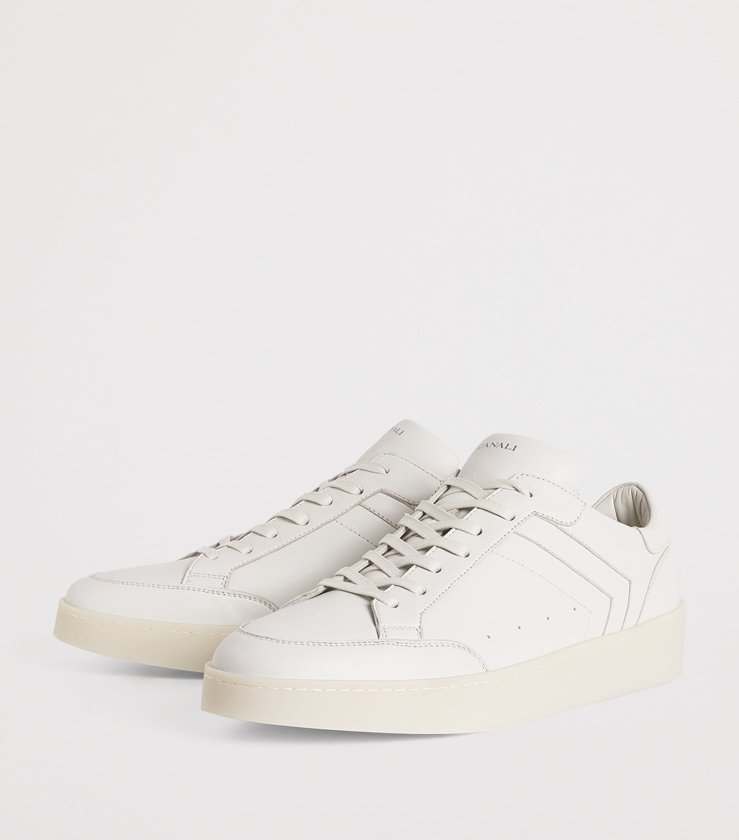 Canali Leather Derby Sneakers White Image 3