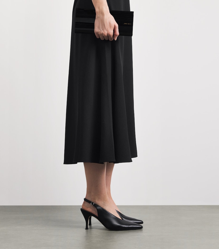 Roland Mouret Womens Rose Appliqué Sleeveless Midi Dress Black Image 3