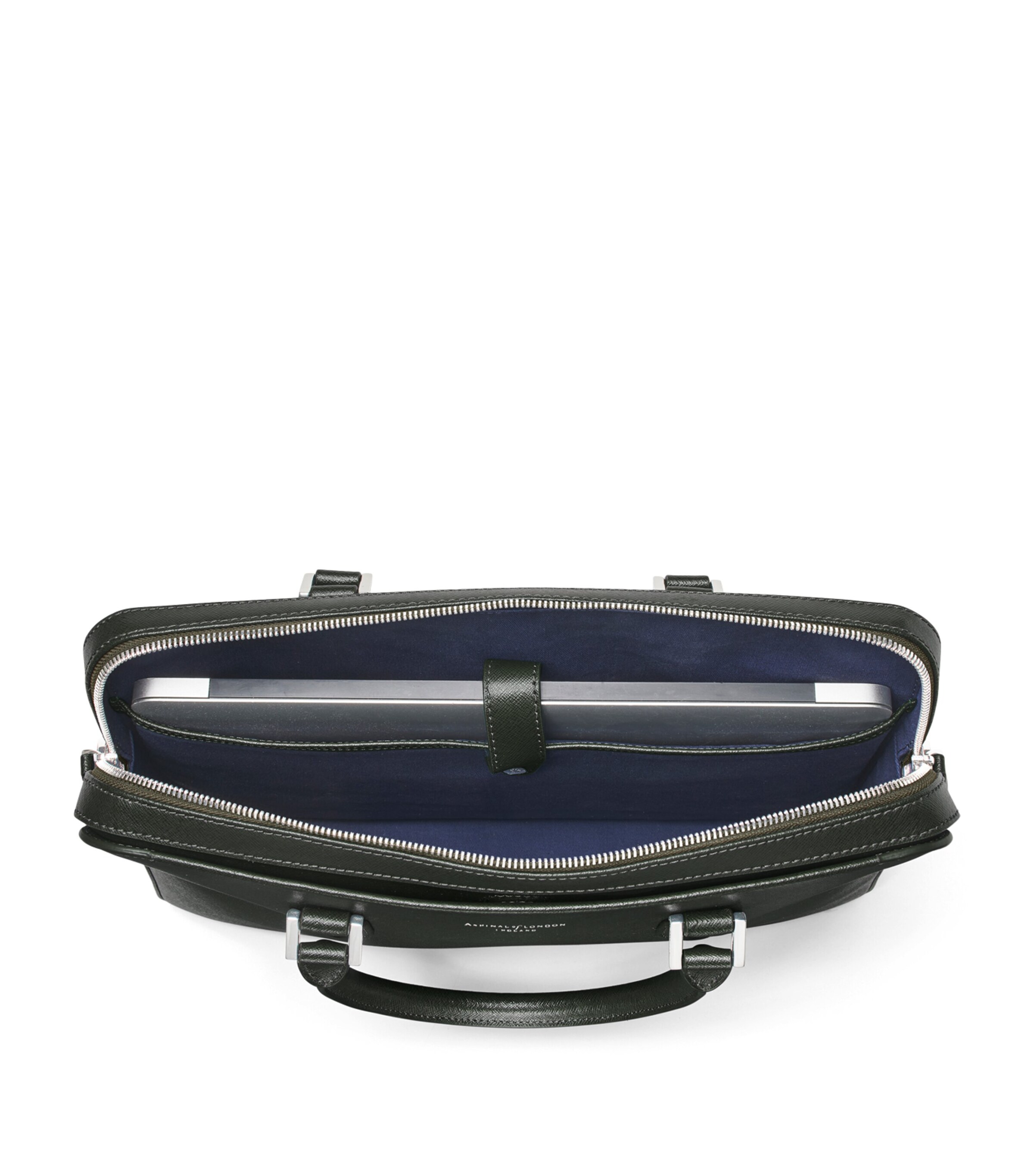 Aspinal Of London Leather Mount Street Briefcase Bag Forestgreen Image 6