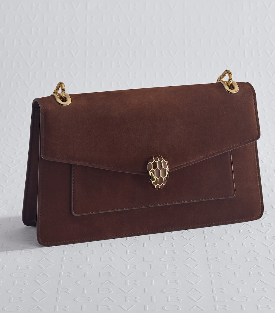 Nubuck Leather Serpenti Forever Shoulder Bag BROWN Image 5