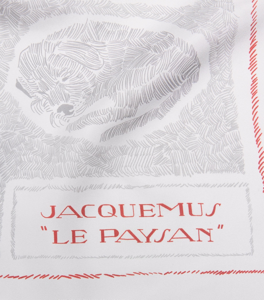 Silk Printed Paysan Scarf ANML OFF-WHT RE-1YT Image 4