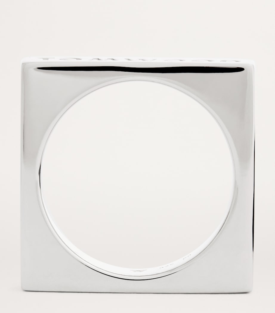 Sterling Silver Square Ring S925 Image 4