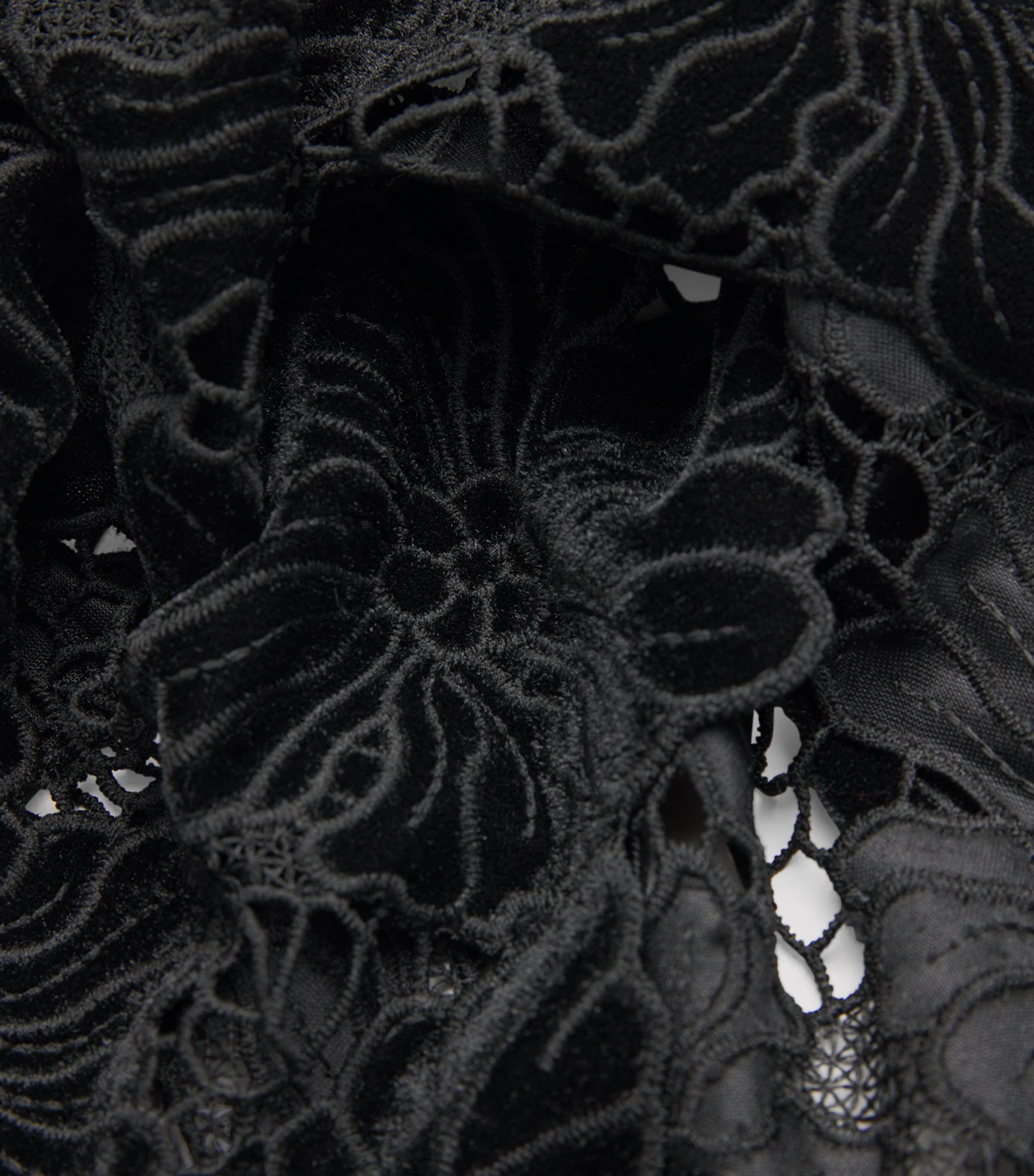 Lace Clover Midi Dress A001 BLACK Image 5