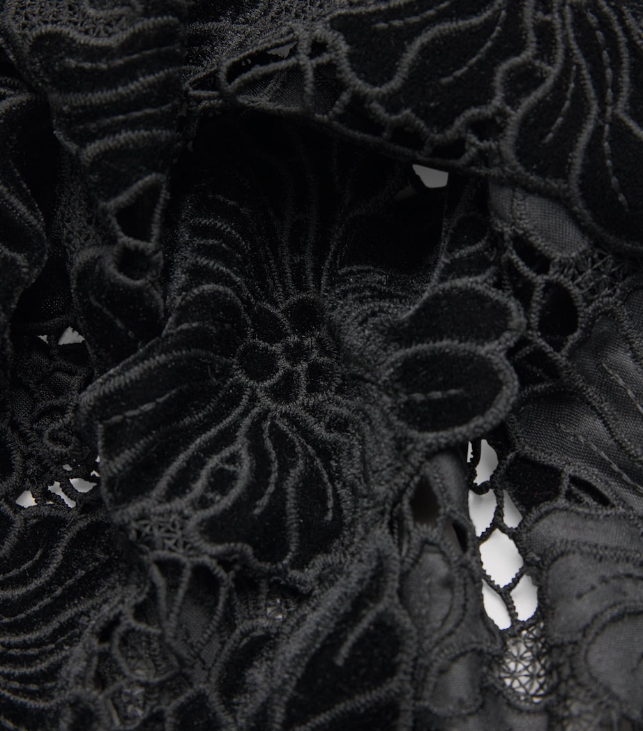 Lace Clover Midi Dress A001 BLACK Image 5