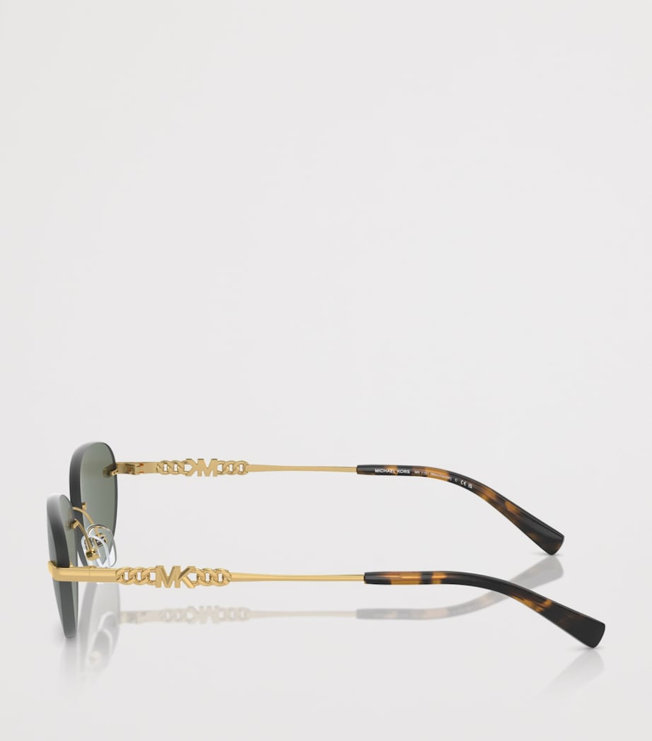 Michael Kors Manchester Oval Sunglasses Green Image 3