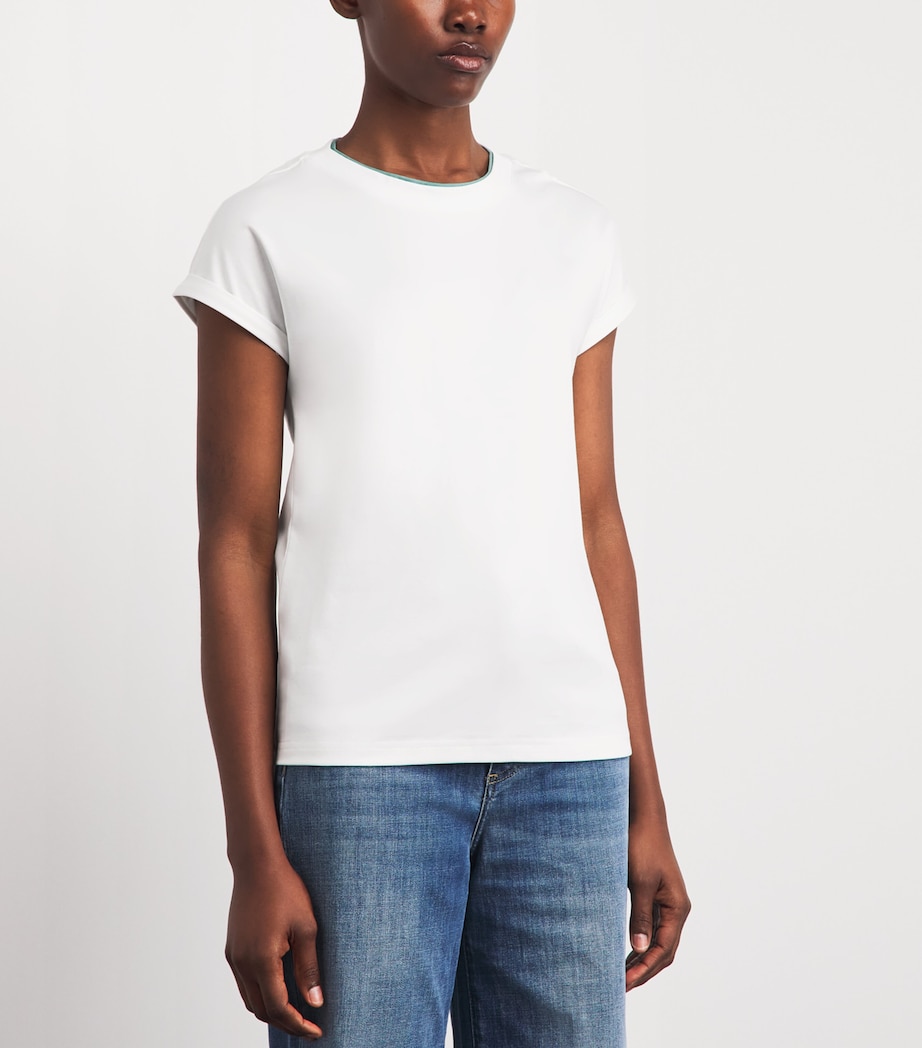 Eleventy Womens Cotton Layered T-Shirt Bianco, Giada Image 4