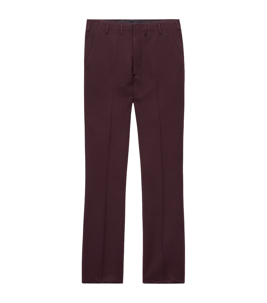 Prada Mens Wool Straight-Leg Trousers Purple Image 1
