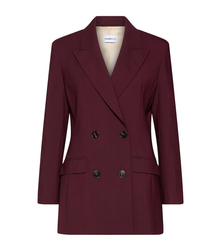 Marella Womens Stretch-Wool Blazer Bordeaux Image 1