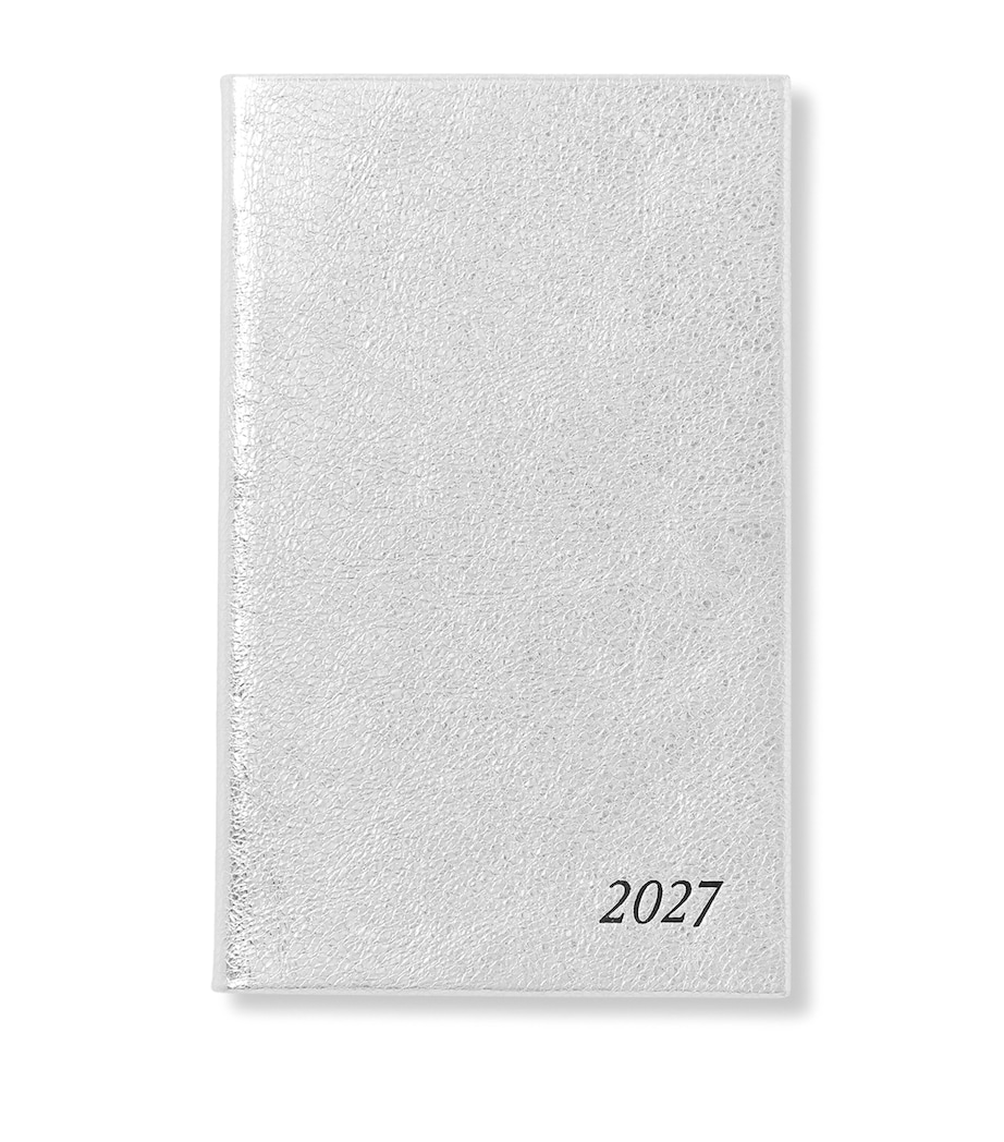 Smythson Leather Panama Weekly Diary 2027 Silver Image 1