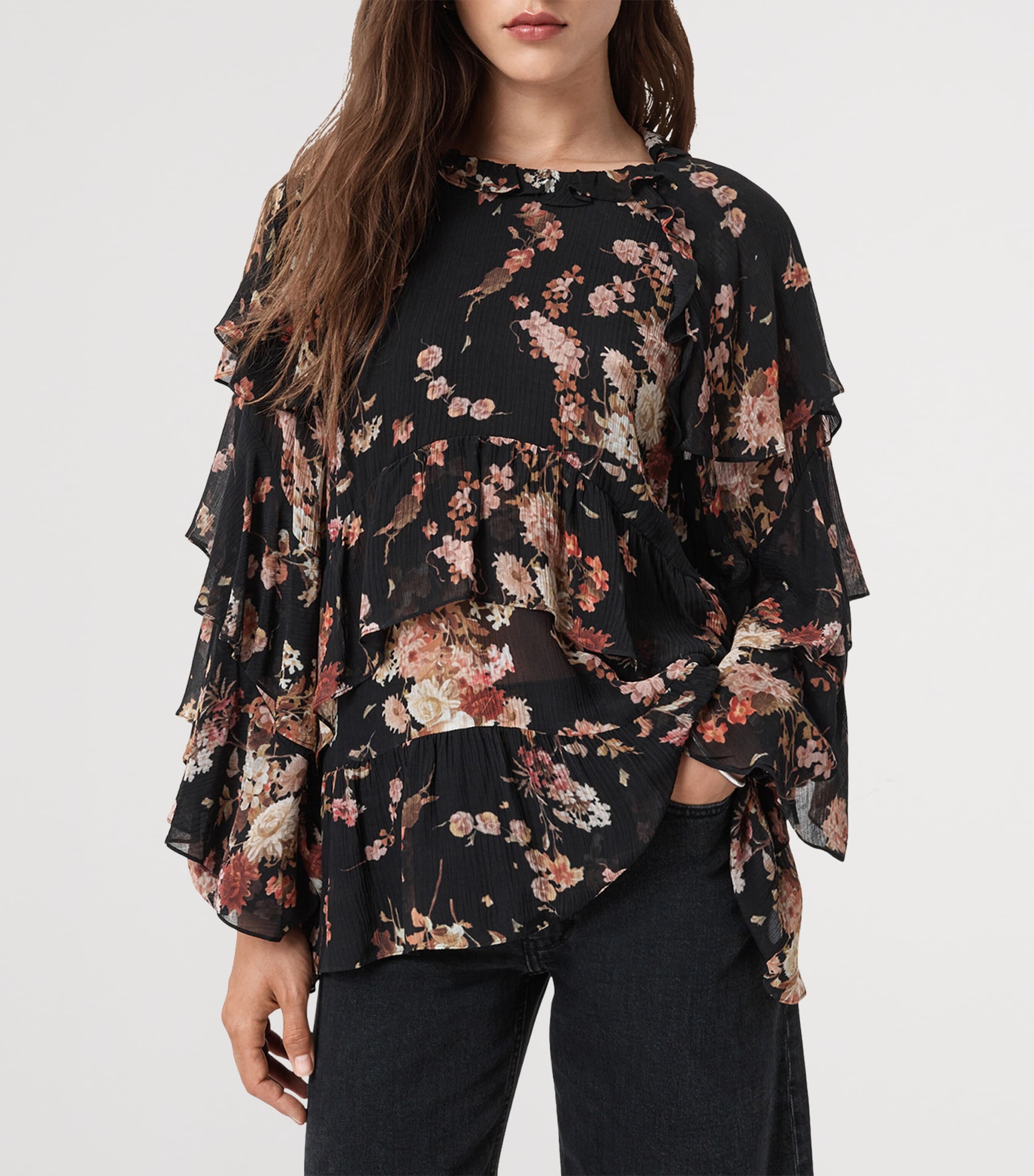 Viscose-Silk Lissie Blouse ARMADA BLACK Image 4