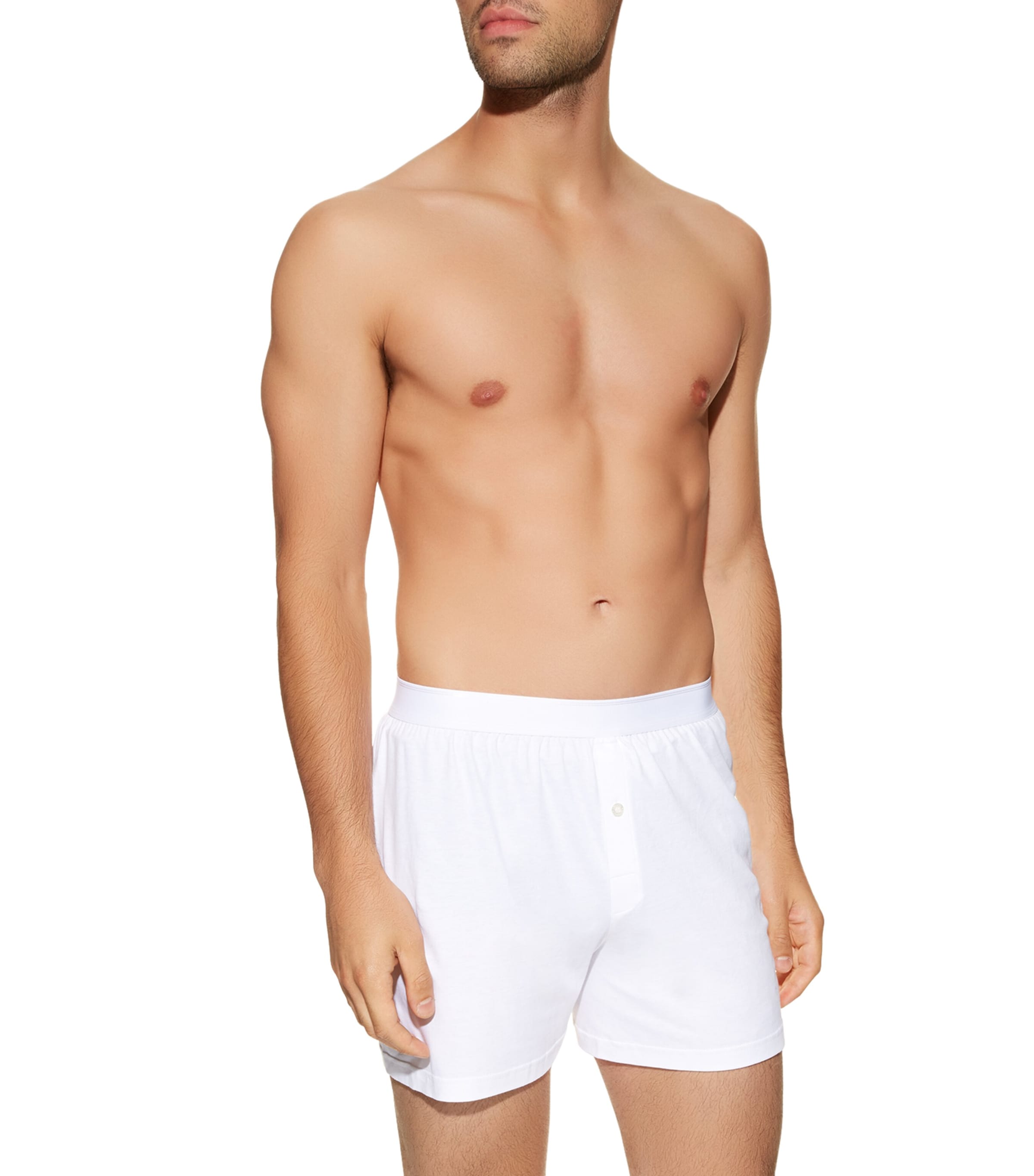 Sea Island Cotton Boxer Shorts WHITE Image 4