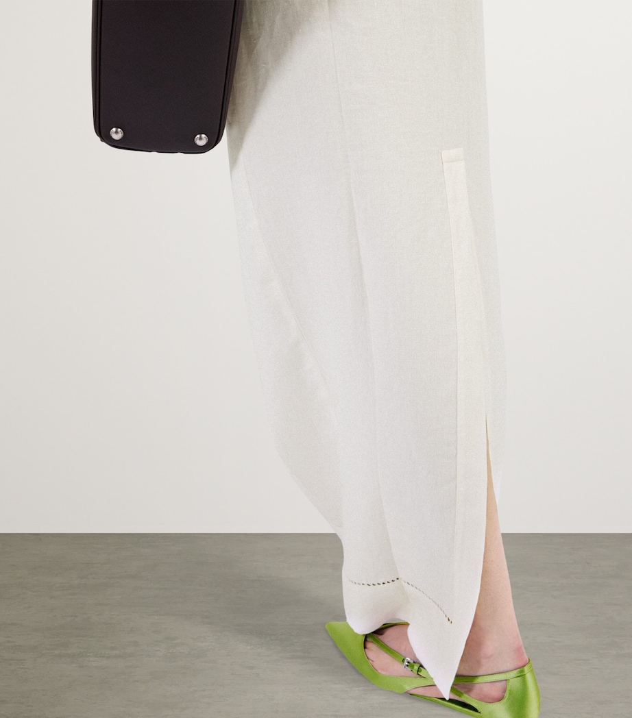 Prada Womens Linen Maxi Skirt Image 5