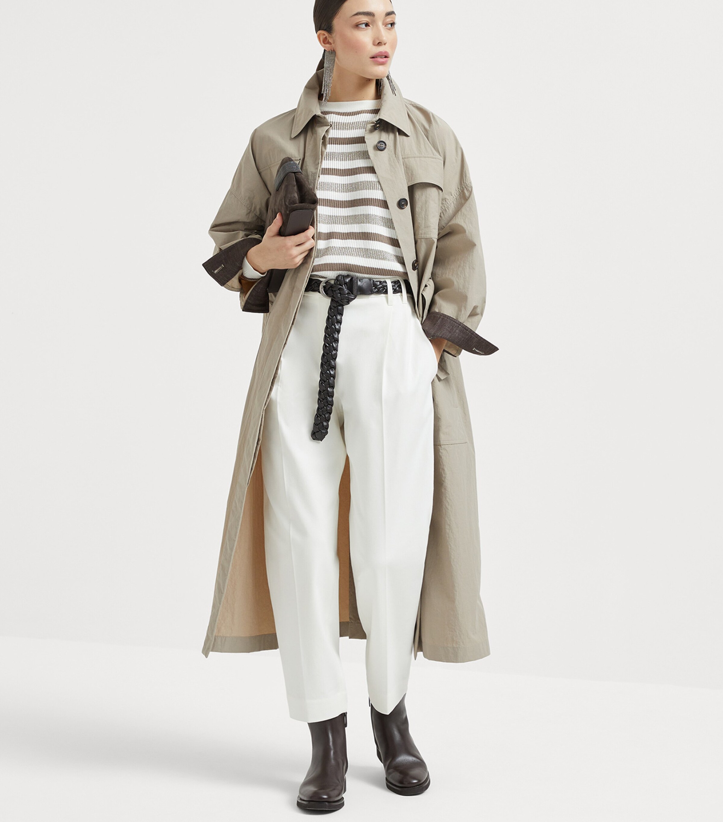 Brunello Cucinelli Womens Cotton Stripe Sweater Image 4