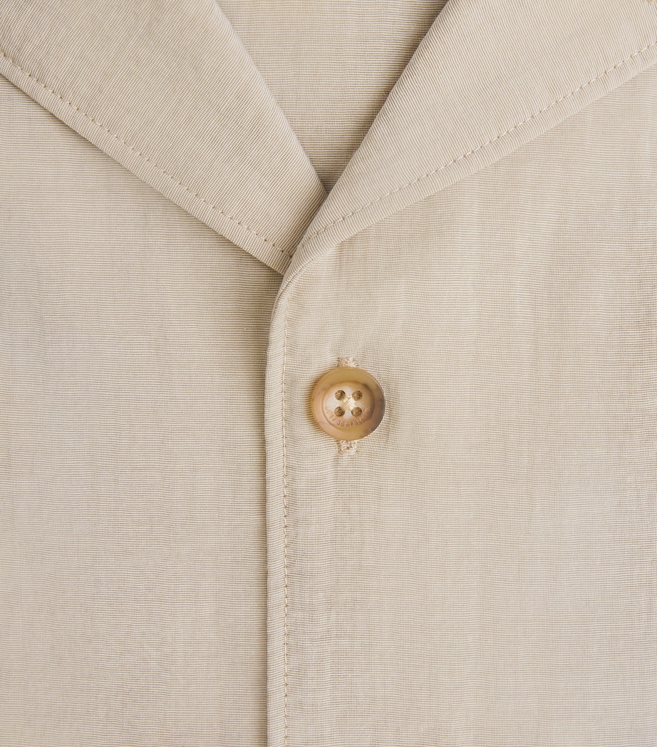 Le 17 Septembre Mens Camp Collar Short-Sleeve Shirt Beige Image 6