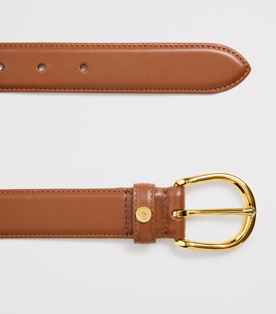 Harrods Leather Belt Tan Image 4