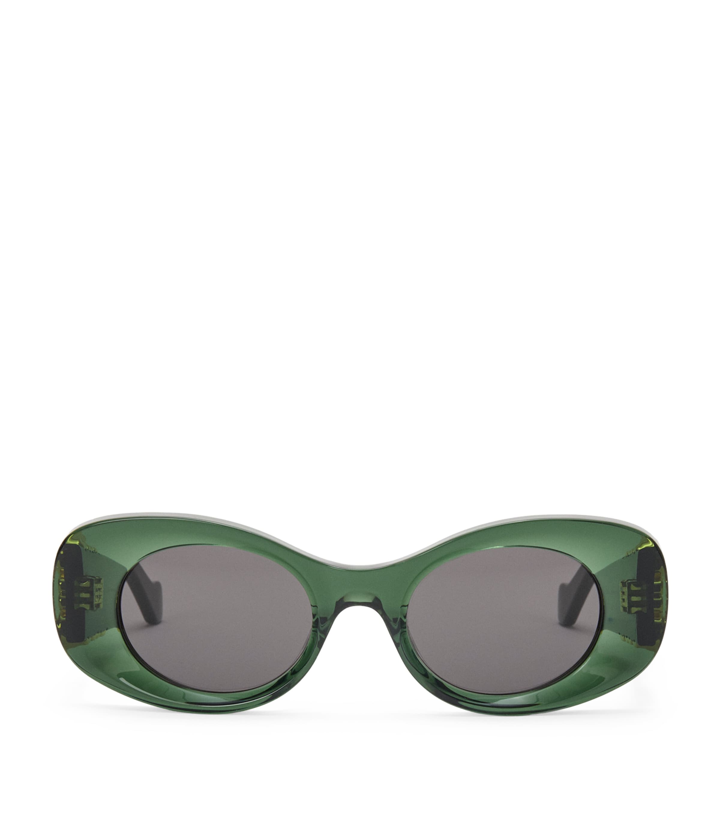 Bevelled Oval Sunglasses DARK GREEN Image 1