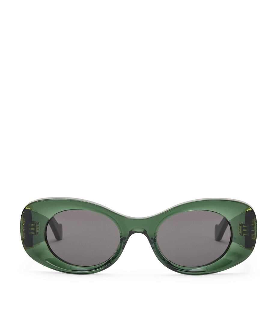 Bevelled Oval Sunglasses DARK GREEN Image 1