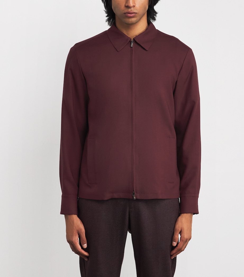 Worsted Cashmere Shirt Jacket 31491 DARK RED Image 3