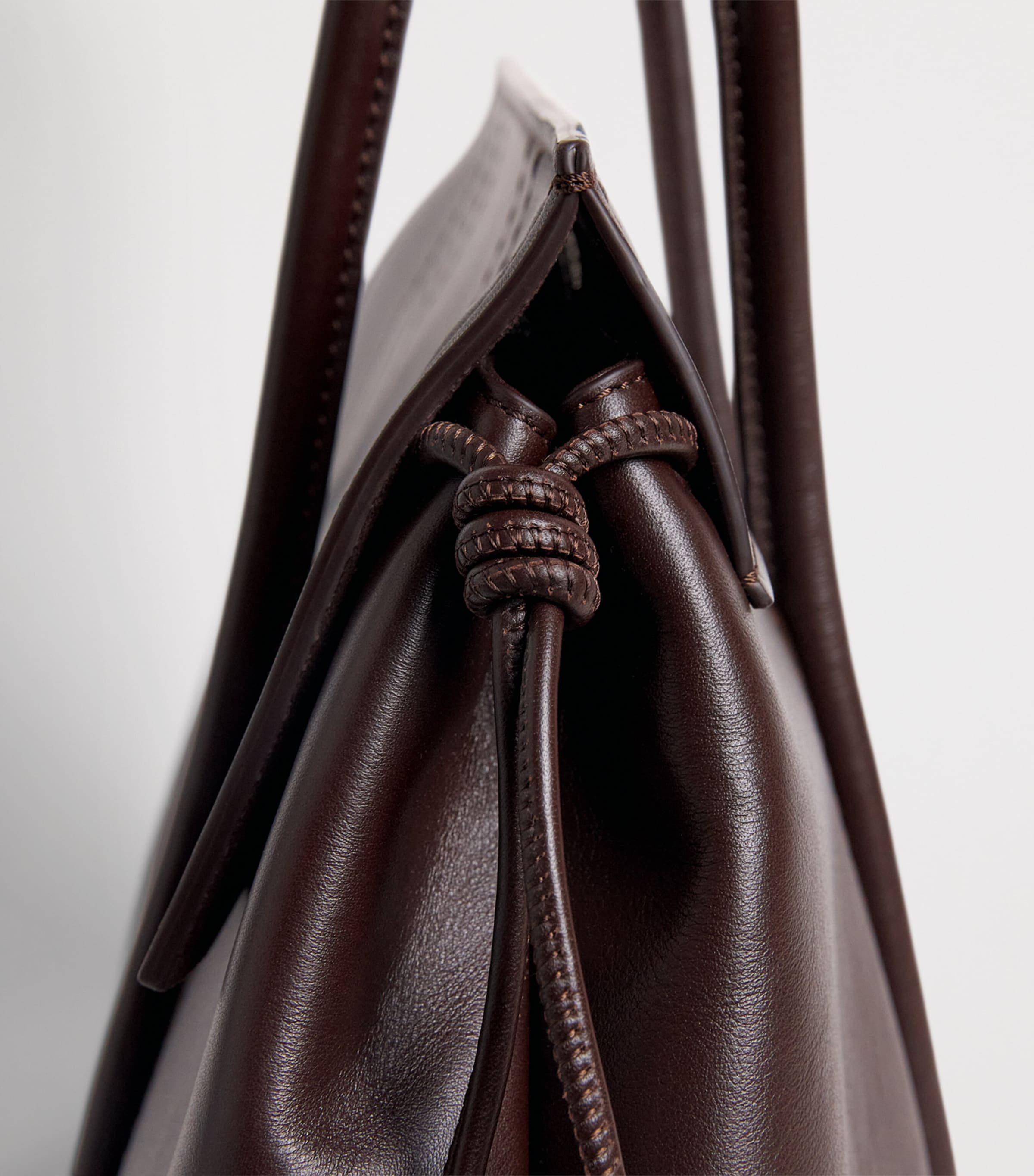 Harrods Medium Leather Marcie Tote Bag Brown Image 6